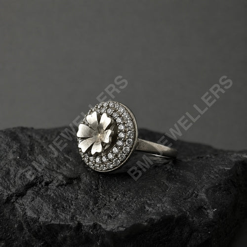 925 Sterling Silver "The Blossom" Floral Medallion Cluster Ring - BM Jewellers (Image 1 of 3)