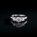 Three Stone Round Cut Moissanite Ring in 925 Sterling Silver