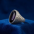 Hand Made Dark Red Agate Sterling Silver Ring – Natural Surkh Aqeeq Statement Signet
