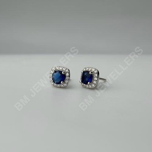 "The Cushion Blue Sapphire Halo Minimalist Set" by BM Jewellers