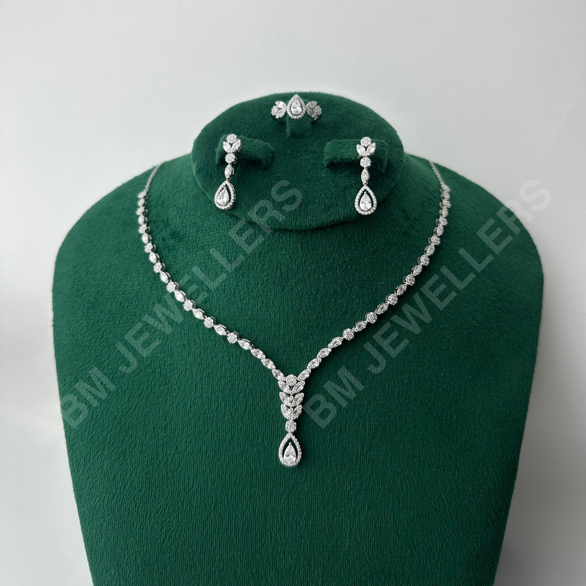 "The Diana" Pear Cluster Teardrop 4-Piece | Mala set | by BM Jewellers