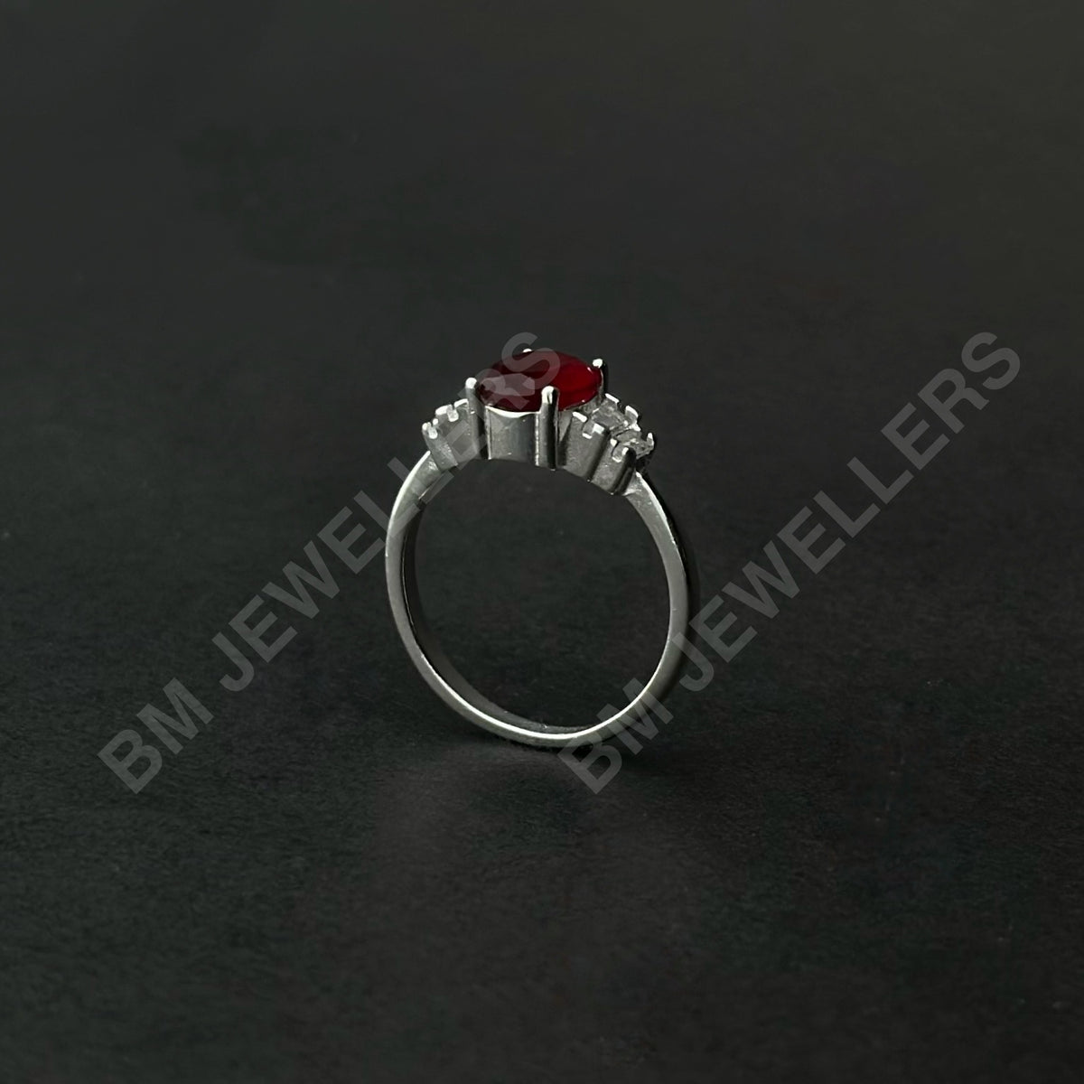 Vintage Art Deco Oval Red Spinel Ring by BM Jewellers