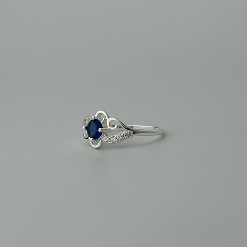 "The Dark Wave" Round Blue Sapphire Rings - BM Jewellers