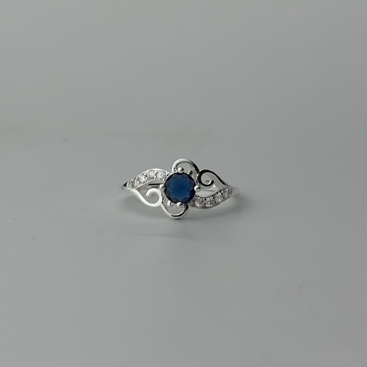 "The Dark Wave" Round Blue Sapphire Rings - BM Jewellers
