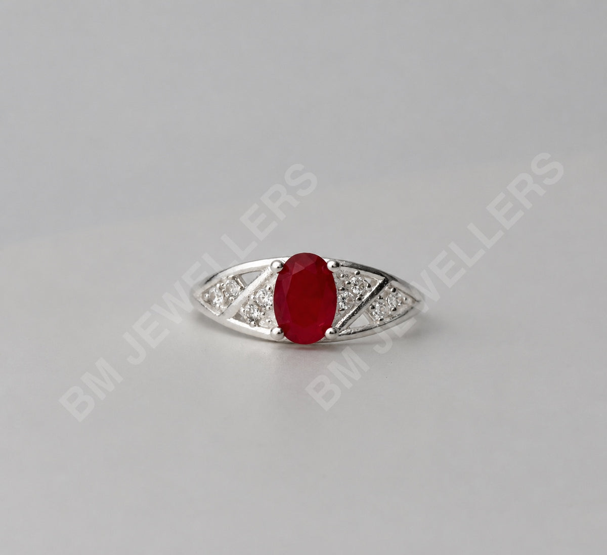 "The Red Mesh" Oval Ruby Trellis Ring Ring - BM Jewellers