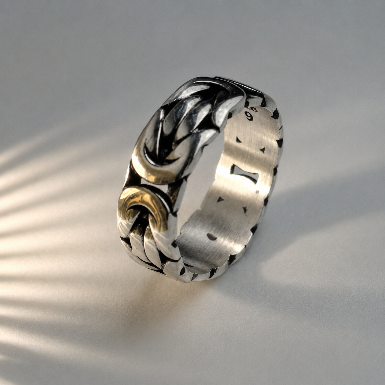 Sterling Silver Totem Band Ring – Native Style Carved Jewelry