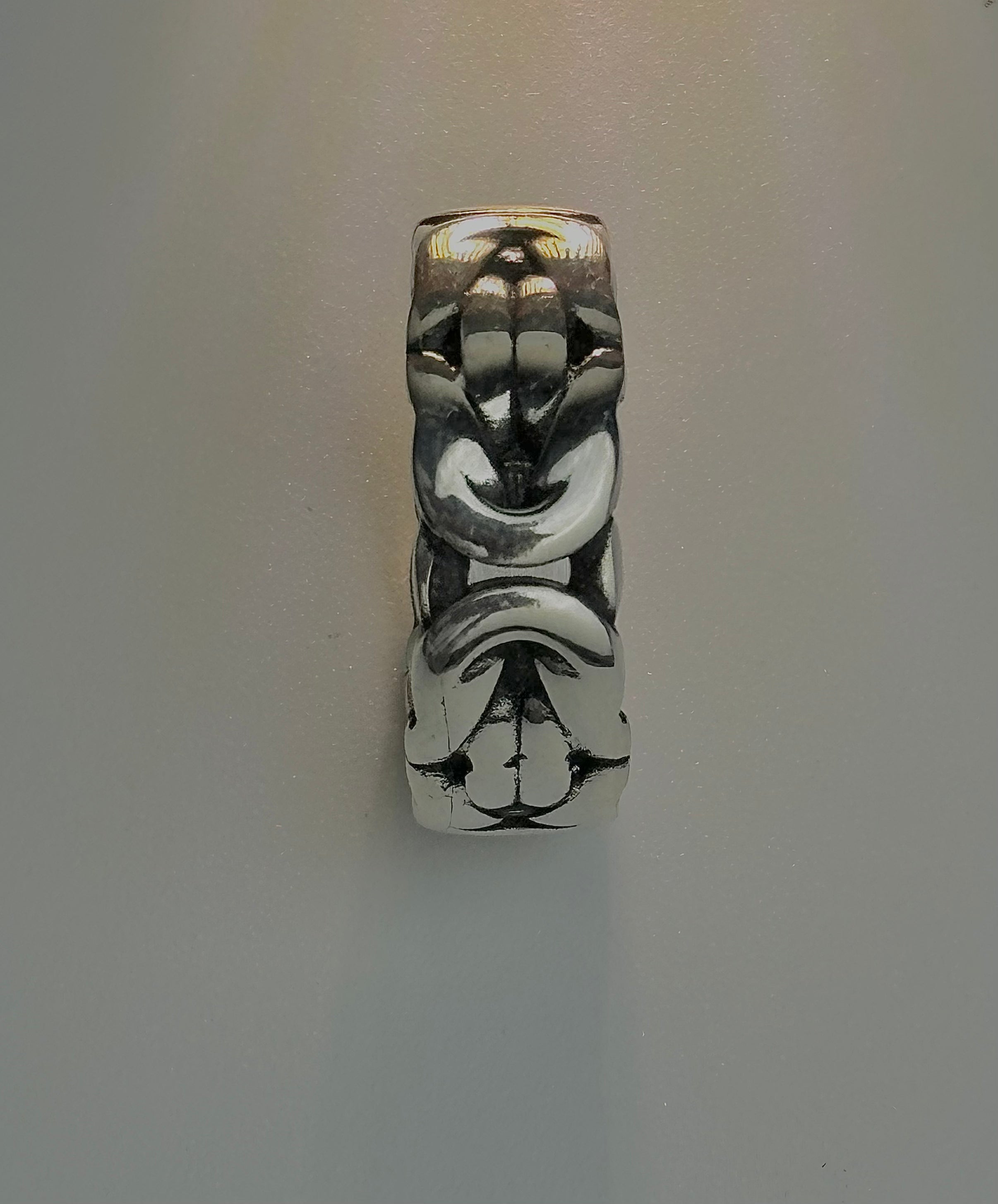 Sterling Silver Totem Band Ring – Native Style Carved Jewelry