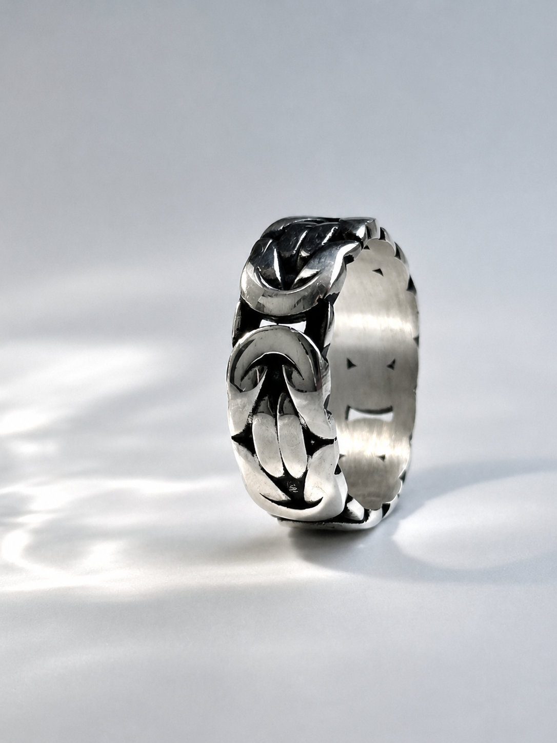 Sterling Silver Totem Band Ring – Native Style Carved Jewelry