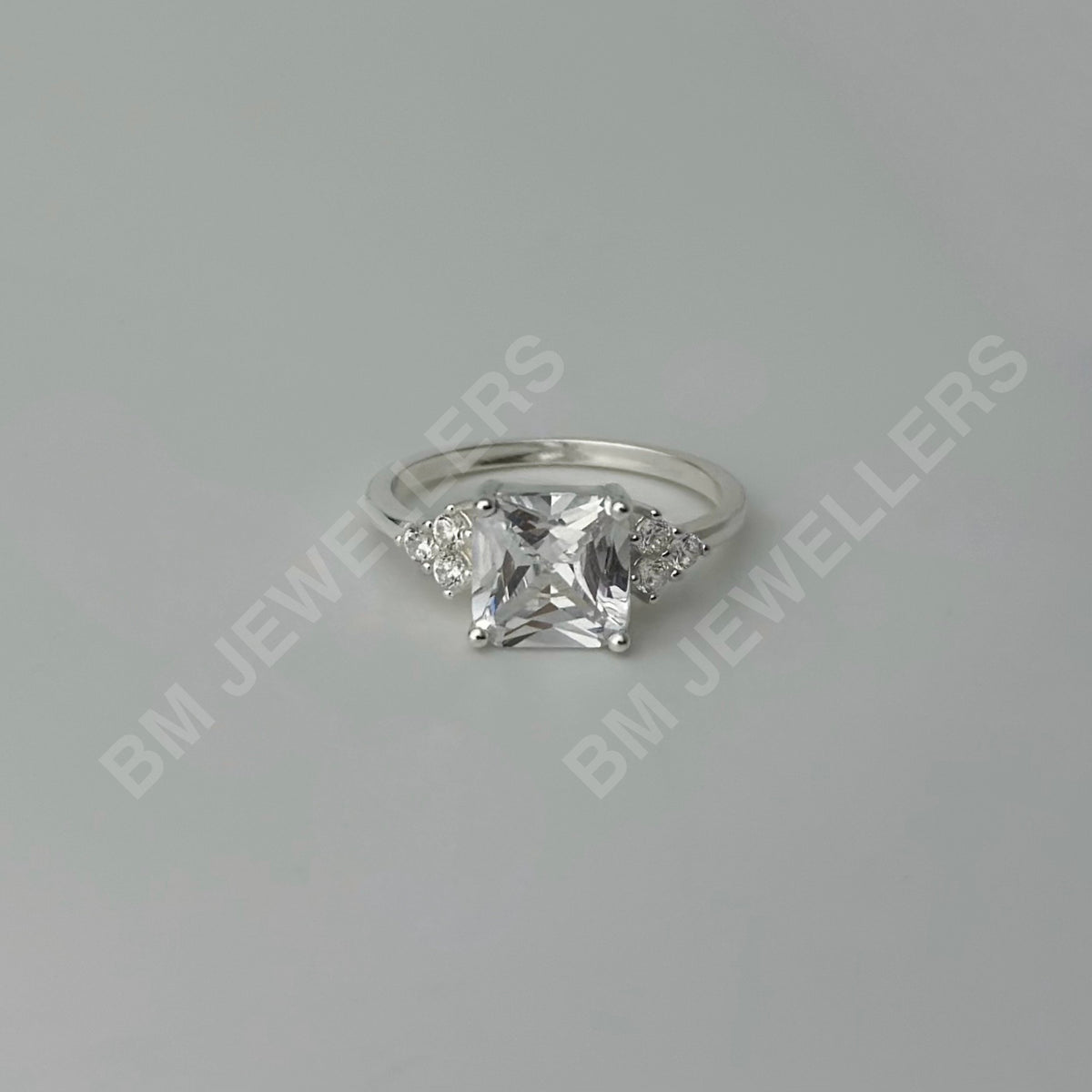 "The Square Trio" Cushion Gemstone Ring - BM Jewellers