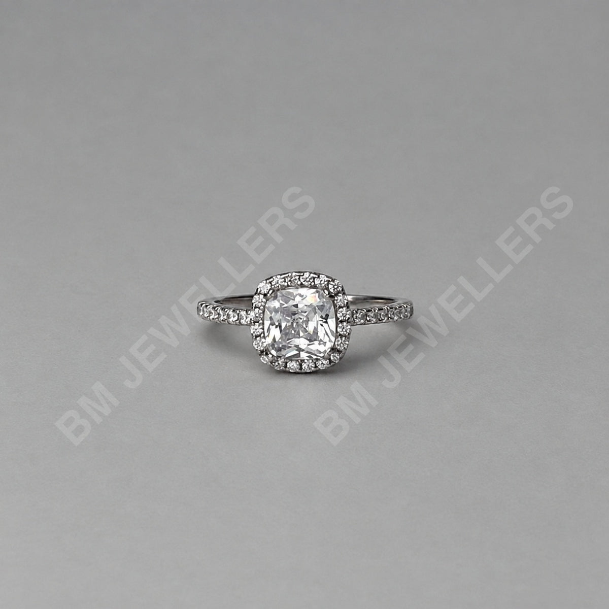 "The Cushion Halo Pavé Solitaire" Ring - BM Jewellers