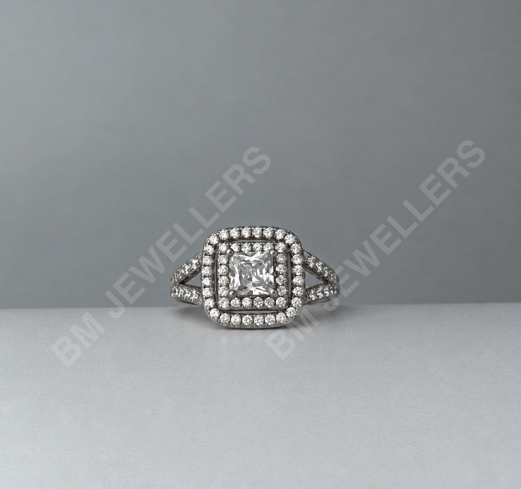 "The Princess Double Halo Split" Ring - BM Jewellers