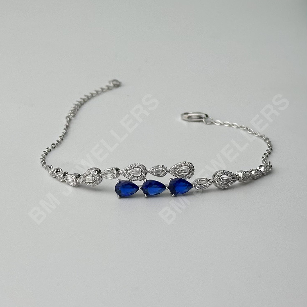 "The Sapphire Pear Tiered Chandelier Suite" Blue Topaz 4-Piece Set in 925 Silver BM Jewellers