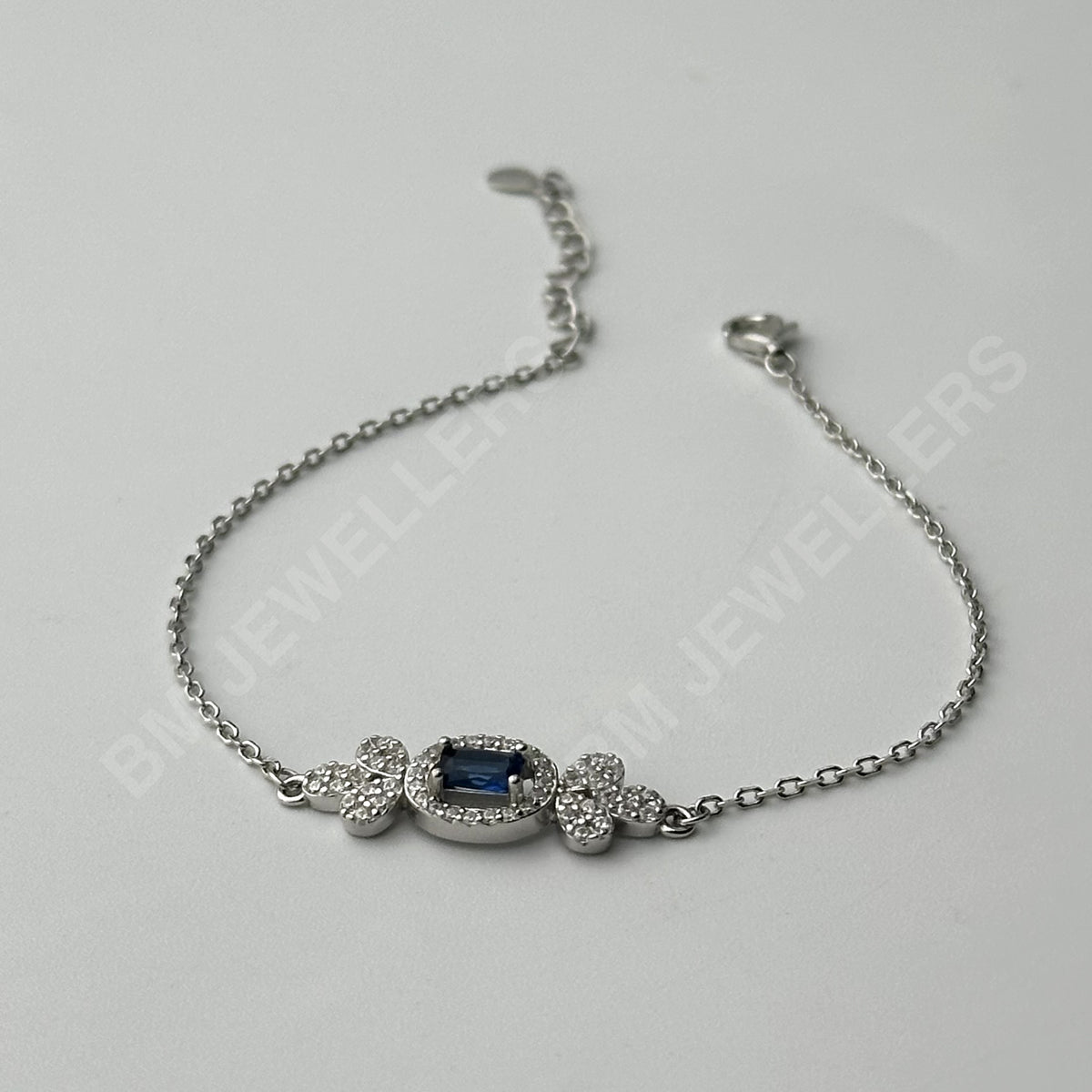 "The Dual-Strand Sapphire Layer Suite" Blue Sapphire 3-Piece Jewelry Set in 925 Silver by BM Jewellers