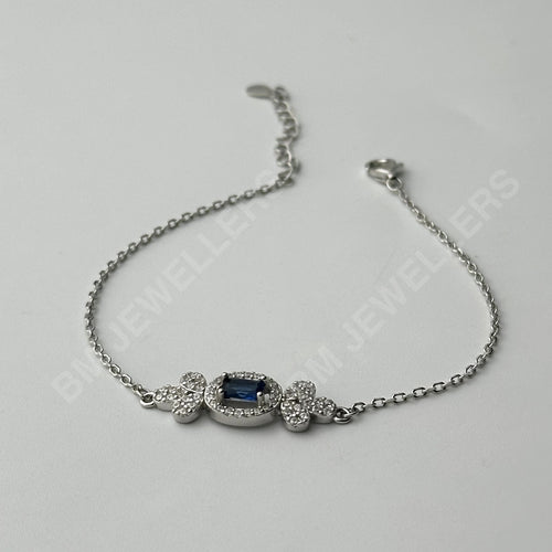 "The Dual-Strand Sapphire Layer Suite" Blue Sapphire 3-Piece Jewelry Set in 925 Silver by BM Jewellers