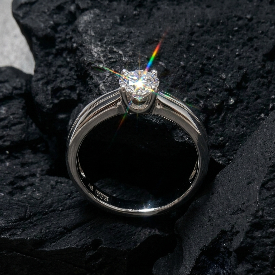 BM Jewelers Round Brilliant Moissanite Solitaire Ring