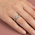 Crescent Moon Moissanite Ring – 925 Sterling Silver - BM Jewelers