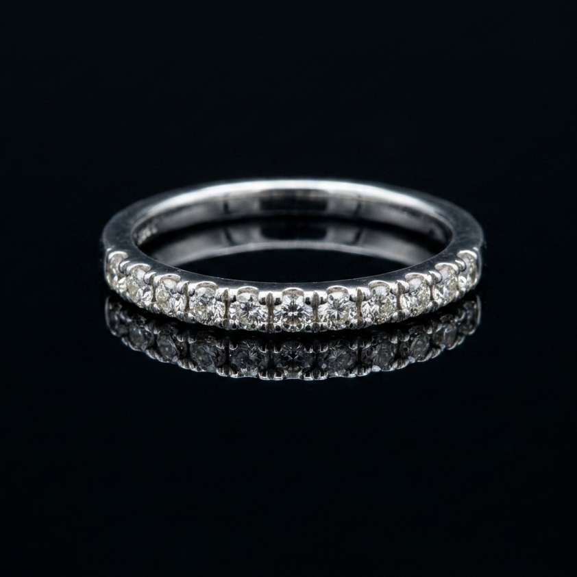 BM Jewelers Moissanite Eternity Band Wedding Ring in Sterling Silver