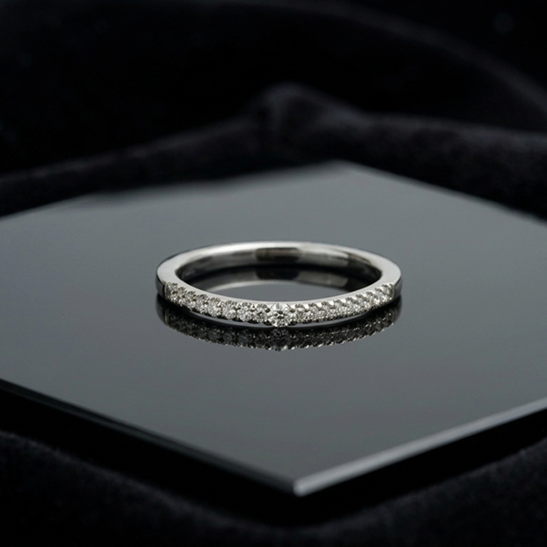 BM Jewelers Moissanite Dainty Stacking Ring in 925 Sterling Silver