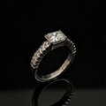 Princess Cut Moissanite Engagement Ring in Sterling Silver