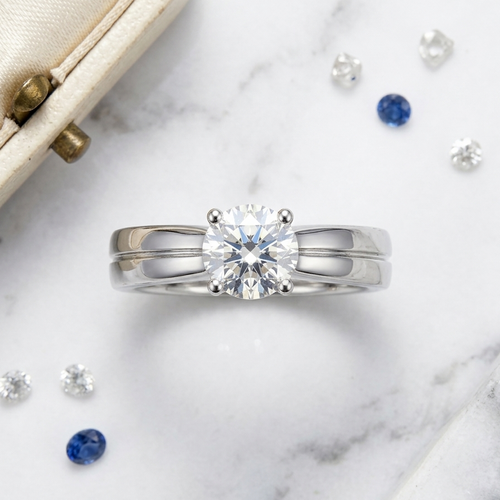 BM Jewelers Round Brilliant Moissanite Solitaire Ring