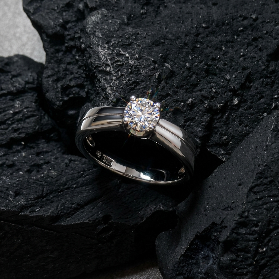 BM Jewelers Round Brilliant Moissanite Solitaire Ring