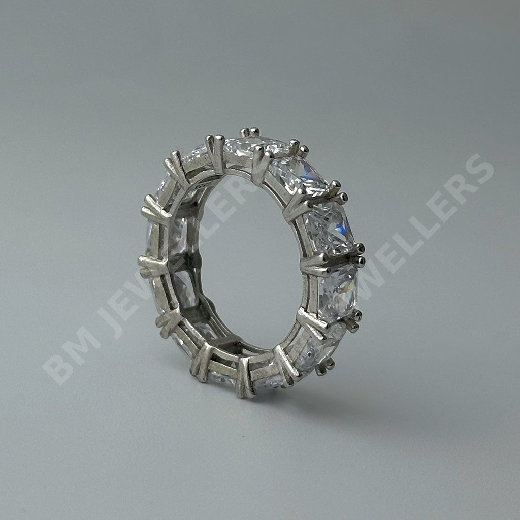 [wm-applied] - 925 Sterling Silver Premium Geometric Radiant-Cut Full-Eternity Band for Men - BM Jewellers (Image 3 of 4)