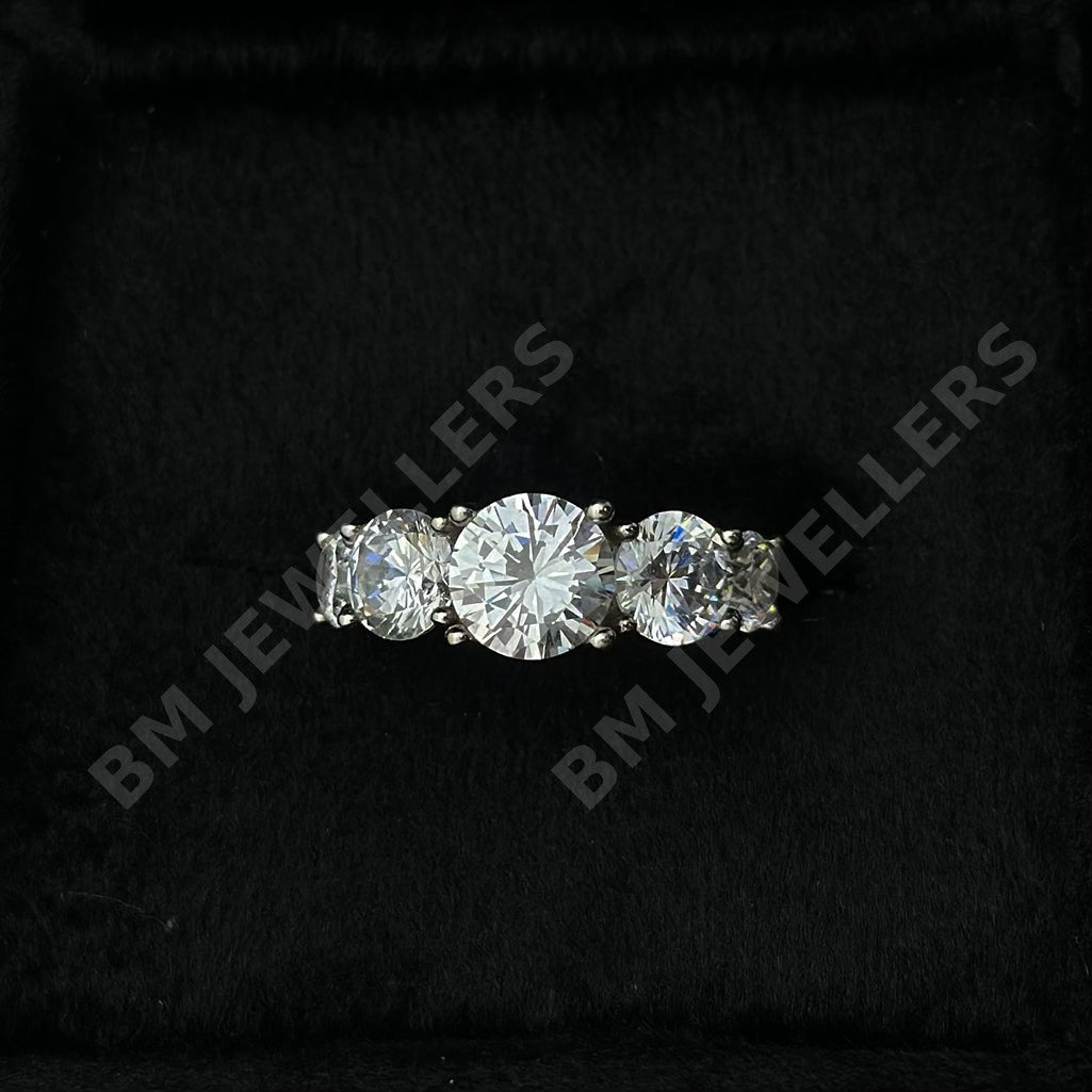 [wm-applied] - 925 Sterling Silver Premium U-Shape Scalloped Round Brilliant Full-Eternity Band for Men - BM Jewellers (Image 3 of 3)